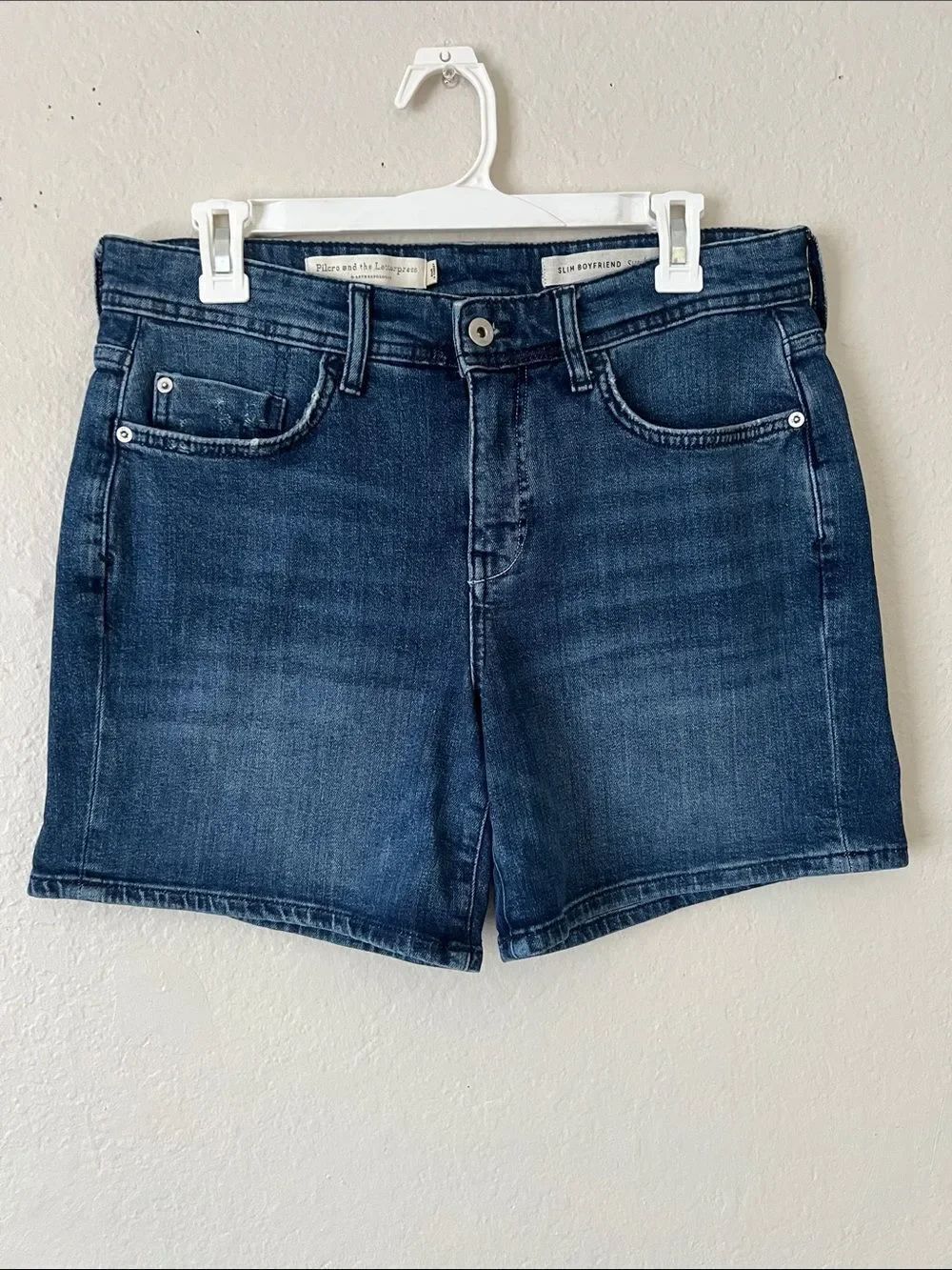 EUC Pilcro and the Letterpress Slim Boyfriend Denim Shorts Cotton Blend Size 29